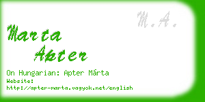 marta apter business card